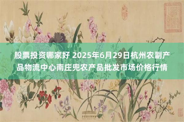 股票投资哪家好 2025年6月29日杭州农副产品物流中心南庄兜农产品批发市场价格行情