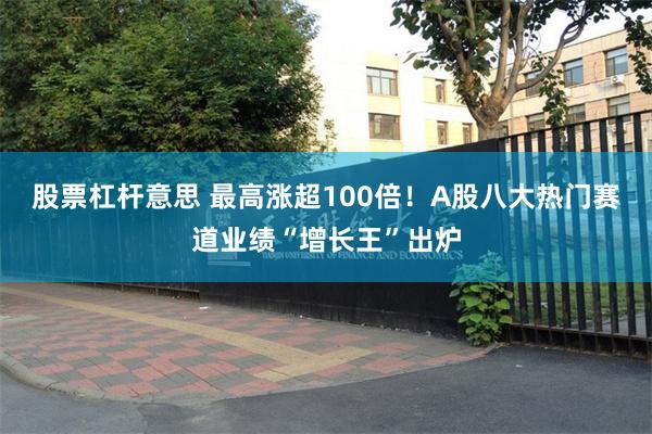 股票杠杆意思 最高涨超100倍！A股八大热门赛道业绩“增长王”出炉