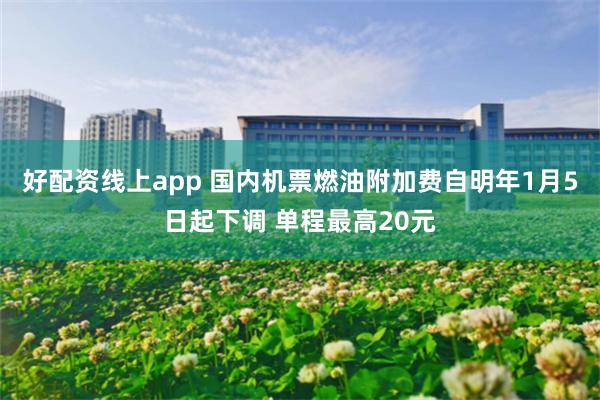 好配资线上app 国内机票燃油附加费自明年1月5日起下调 单程最高20元